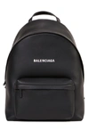 BALENCIAGA LEATHER BACKPACK WITH LOGO BLACK,fe88060a-6e87-ab8a-bd65-b60e877625d7