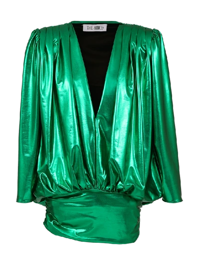 Attico Lurex Minidress In Green