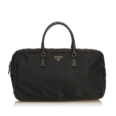 Pre-owned Prada Nylon Travel Bag In Black