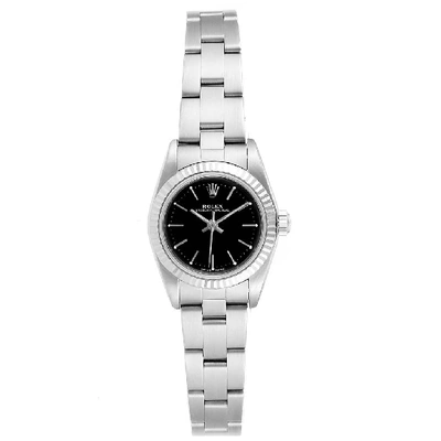 Rolex Oyster Perpetual Steel White Gold Ladies Watch 76094 Box Papers In Not Applicable