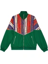 Gucci Green Men's Oversize Bi-material Jacket In 3134 Multi