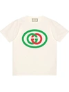 GUCCI WHITE UNISEX OVERSIZED T-SHIRT WITH GG PRINT,116ba297-7cb6-2529-f9af-45afaadcce96
