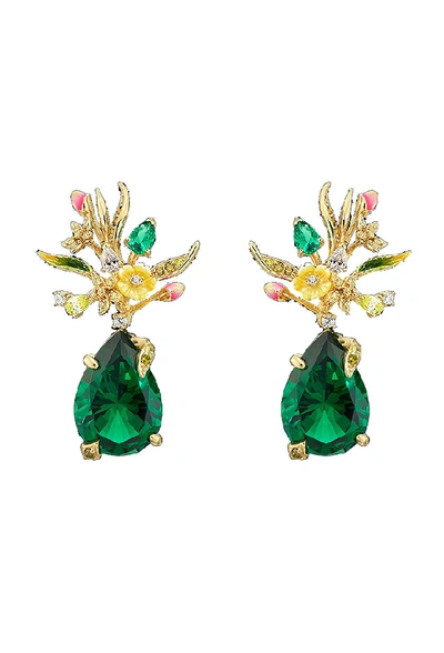 Anabela Chan Mini Posie Emerald Earings