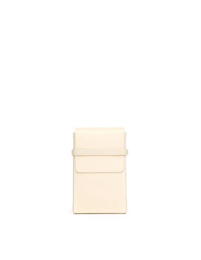 The Row Smart Eggshell Leather Phone Case In Neutrals