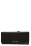 MIU MIU BLACK MADRAS LEATHER WALLET,e8cf4247-aca6-caf4-163b-601c282eefe3