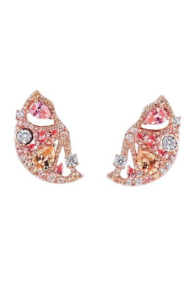 Anabela Chan Pink Grapefruit Slice Earrings In Not Applicable