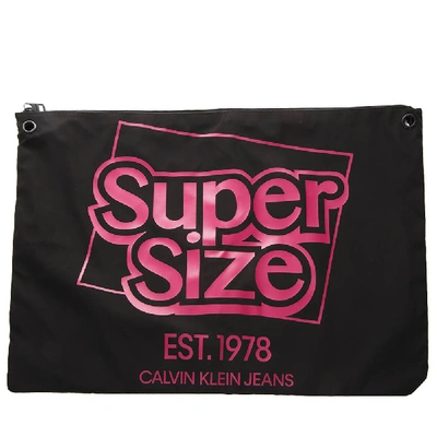 Calvin Klein Jeans Est.1978 Logo Shoulder Bag In Black Technical Fabric