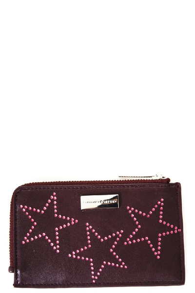 Stella Mccartney Burgundy Faux Lerather Wallet With Stars In Black