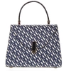 VALEXTRA BLUE AND IVORY ISIDE GRAPHIC LEATHER PRINTED BAG,7a3318b2-66d9-52fa-7f02-0311c16bdd59