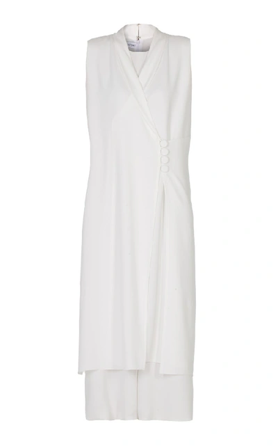 Anatomi Overlapped Collard Jumpsuit In White