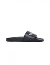 Balenciaga Leather Campaign Logo Slides In Black