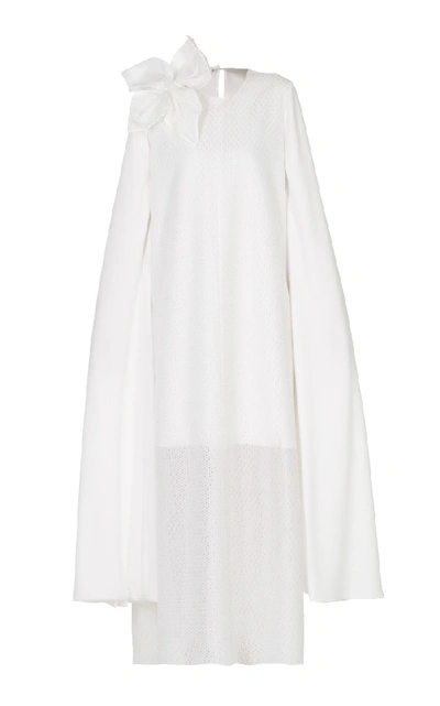 Anatomi Cape Sleeves Lace Dress In White