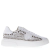 PHILIPPE MODEL TEMPLE WHITE LEATHER STUDDED SNEAKERS <BR>,659a4cbe-5d08-9b9c-7866-81d990ef4e86
