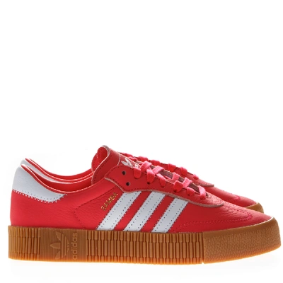 Adidas Originals Sambarose Red Leather Sneakers | ModeSens