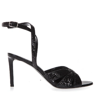 Celine Sharp Black Gliiter Sandals