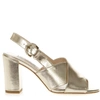 Tod's Gold Leather High Sandals In Neutrals