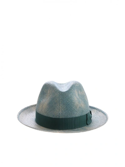 Borsalino Quito Panama Faded Effect Straw Hat In Green