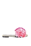 AVEC MODÉRATION BORA BORA PINK RAPHIA POMPOM SANDALS,3479bb51-5c8e-f226-925a-0c2889fea7bb