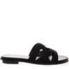 MICHAEL KORS BLACK ANNALEE SUEDE SANDAL WITH CRYSTALS INSERTS,6033f13d-834d-0f21-7289-e97fc4925912