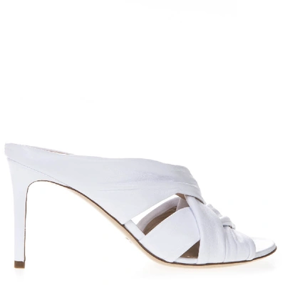 Aldo Castagna 80mm White Nappa Leather Sandals