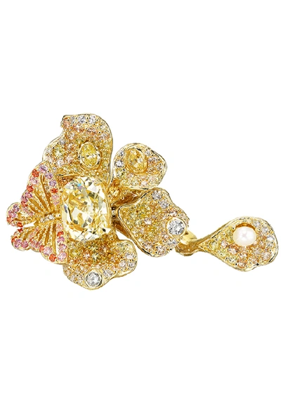 Anabela Chan Canary Peony Butterfly Ring