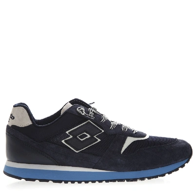 Lotto Leggenda Tokyo Ginza Dark Blue Suede & Nylon Trainer In Black