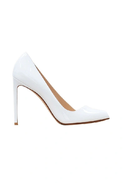 Francesco Russo Pointed Patent Leather Pumps In White