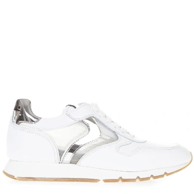 Voile Blanche White Julia Mesh Leather And Mesh Sneaker