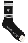 Alexander Mcqueen Skull Knitted Socks In Black