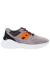 Hogan Men's Shoes Suede Trainers Sneakers Active One In Grey