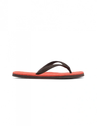 Guidi Leather And Rubber Flip-flops In Red