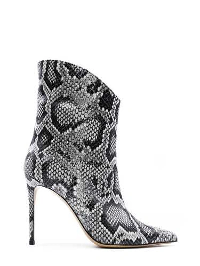 Aldo Castagna Silver Leather Ankle Boots In Grey