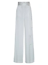 DUNDAS WHITE WOMEN'S SATIN JAQUARD PANTS,DPT035