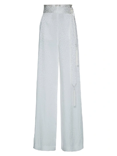 Dundas White Women's Satin Jaquard Pants