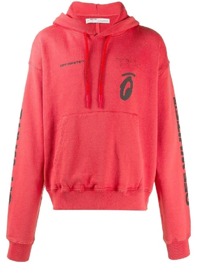 Off-white Red Men's Splitted Arrows Over Hoodie ModeSens
