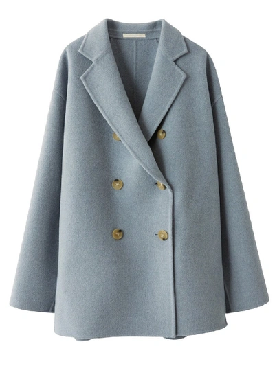 Acne Studios Blue Women's Odine Double Breasted Coat In Grey