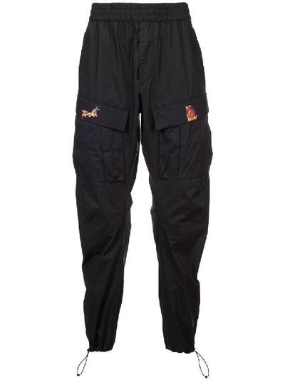 Marcelo Burlon County Of Milan Black Men's Fireball Cargo Pants
