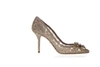 Dolce & Gabbana 90mm Bellucci Sand Lace & Swarovski Pumps In Brown