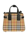 BURBERRY BABY BANNER VINTAGE CHECK AND LEATHER BAG,916bd2f6-130a-eb89-7f37-af78998a65c9