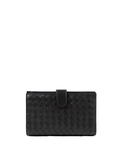 Bottega Veneta Intrecciato Nappa Mini Wallet In Black