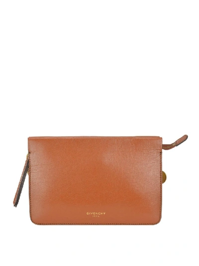 Givenchy Cross 3 Brown Leather Zipped Small Bag