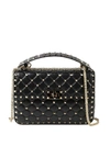 VALENTINO GARAVANI ROCKSTUD SPIKE BLACK CROSSBODY BAG,b0904460-72ba-2d70-f525-284ae7844aee