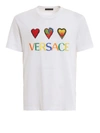 VERSACE LOVE VERSACE EMBROIDERY WHITE T-SHIRT,5522a560-e9eb-cc15-cb78-c50dd19ea33d