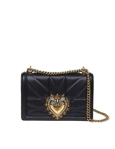Dolce & Gabbana Medium Devotion Bag In Nappa Matelassé Color Black