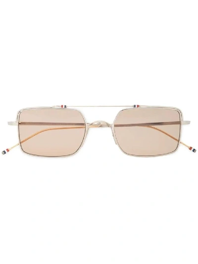 Thom Browne Brown Men's Square Aviator Sunglasses In Neutrals