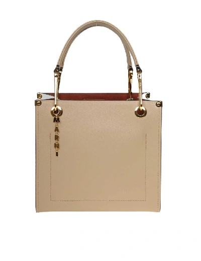 Marni Leather Hand Bag In Neutrals