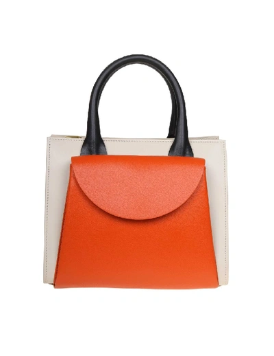 Marni Leather Hand Bag In Orange