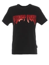 PHILIPP PLEIN EMBELLISHED ROCK PP BLACK AND RED T-SHIRT,75420216-6b46-4579-3d19-0ba83a257ae1