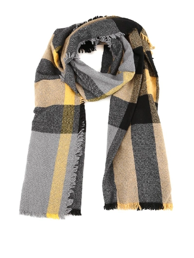 Burberry Vintage Check Wool And Cashmere Scarf In Grey