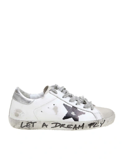 Golden Goose Superstar Trainers In White Leather Decorated By Hand
